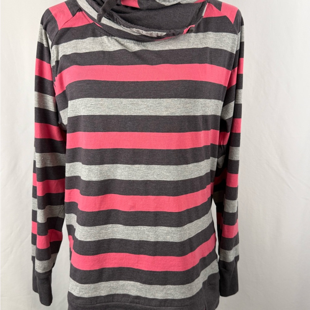 Northern Michigan Striped Cowl Hoodie Juniors XL